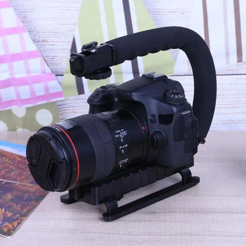 

U-Grip Triple Shoe Mount Video Action Stabilizing Handle Grip Photography Accessory for Most Camera DV Photo Studio kits