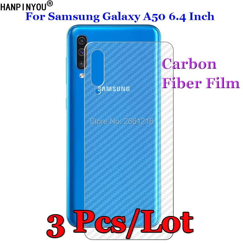 

3 Pcs/Lot For Samsung Galaxy A50 SM-A505F/DS 6.4" 3D Non-slip Clear Carbon Fiber Back Film Screen Protector Protective Sticker