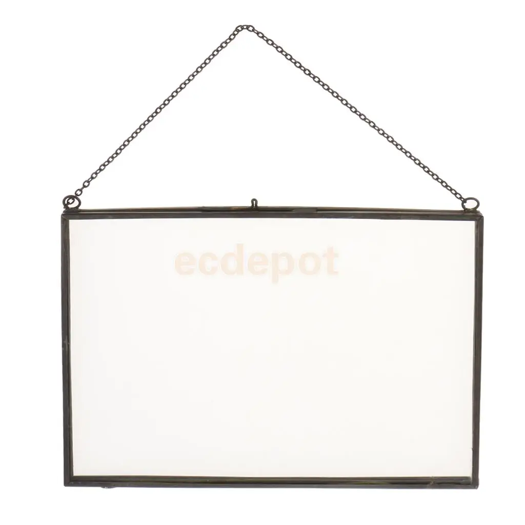 MagiDeal estilo Industrial doble cara vidrio colgante marco de foto Marco de pared planta de flores muestra de retrato marco soporte MagiDeal estilo Industrial doble cara vidrio colgante marco de foto Marco de pared planta de flores muestra de retrato marco soporte