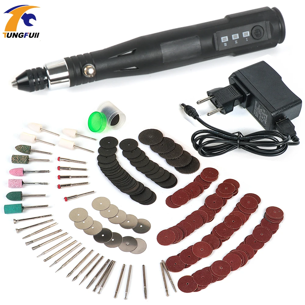 Koop Mini Elektrische Roterende Boor Grinder Met 288 stks Dril Bits Accessoires 15000 rpm Poolse Schuren Tool Set Kit Voor Dremel tool