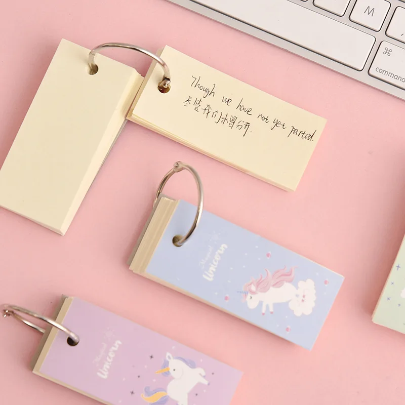 

30Sheets Lovely Unicorn Cartoon Memorandum Loose-leaf Hoop Mini Memo Pad Kawaii Stationery School Supplies
