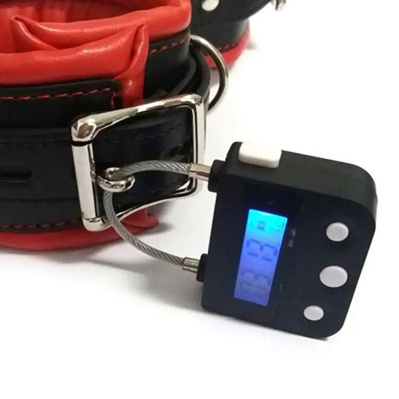 

Time Lock Fetish Handcuffs Mouth Gag Electronic Timer Bondage Restraints Chastity Couples Toys Adult Game Bondage Lock #1127
