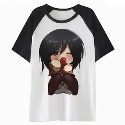 Милая футболка Shingeki no Kyojin Mikasa в стиле хип-хоп harajuku уличная забавная Мужская футболка Топ Футболка мужская одежда футболка PF4178