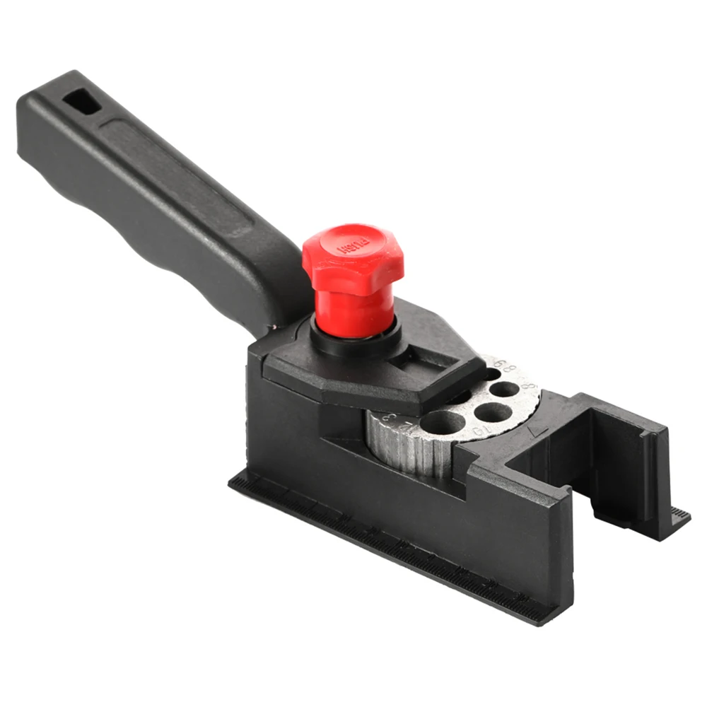 

JFBL Hot Punch Locator 10 Holes Woodworking Punching Positioning Fixture Device DIY 3-12mm Bit Limit Ring Set with Scale Ruler