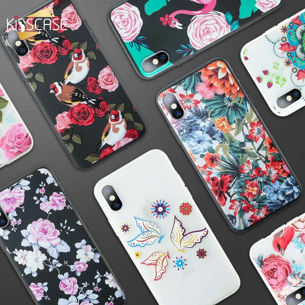 KISSCASE Soft TPU Phone Case For Huawei P20 P8 Lite Pro 2017 Y5 Y9 2018 Honor 9 7X 8X Nova 2S 3 P Smart Floral Patterned Cover |