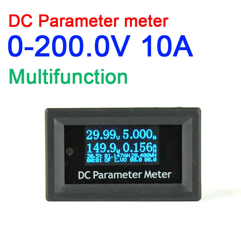 12в1 OLED DC 200V 10A шунтирующий ваттметр измеритель мощности электрическая