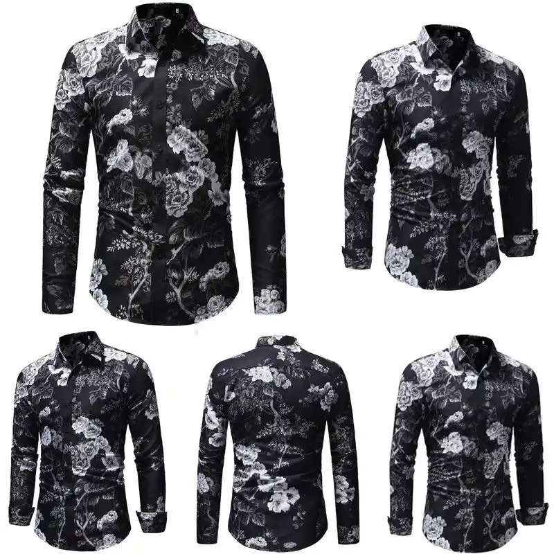 mens floral slim fit shirt