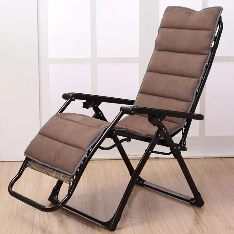

Suede Seat Pad Lounger Cotton Brown Winter Recliner Folding Chair Cushion Padded Non-Slip Rattan Removable Washable Chair Pad