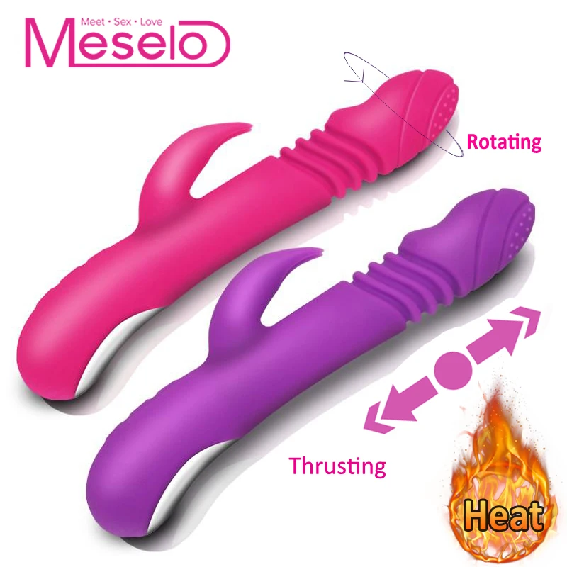 Вибратор с подогревом Meselo 7 скоростей 3 режима скручивание G spot фаллоимитатор