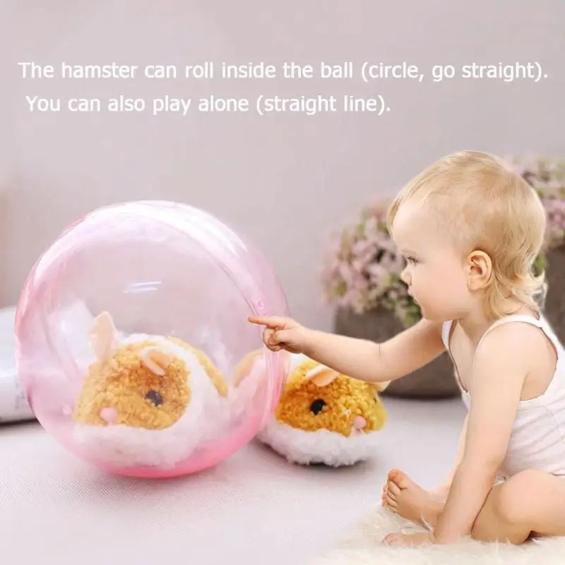Электрический шар для хомяка, прозрачный бегущий развивающий валик для ползания, плюшевые игрушки для детей, развивающие игрушки, рождественский подарок