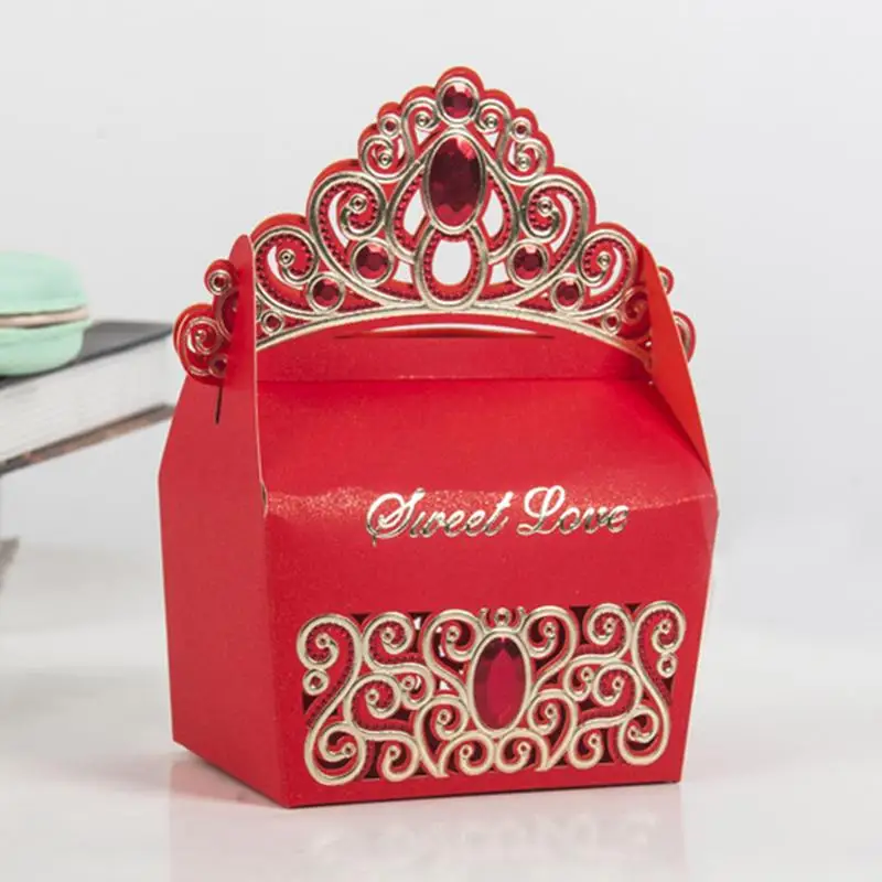 10 шт./компл. Европейский в форме короны коробки конфет для свадебной церемонии DIY Свадьба Вечерние Baby Shower сувениры и подарки коробка для гостей