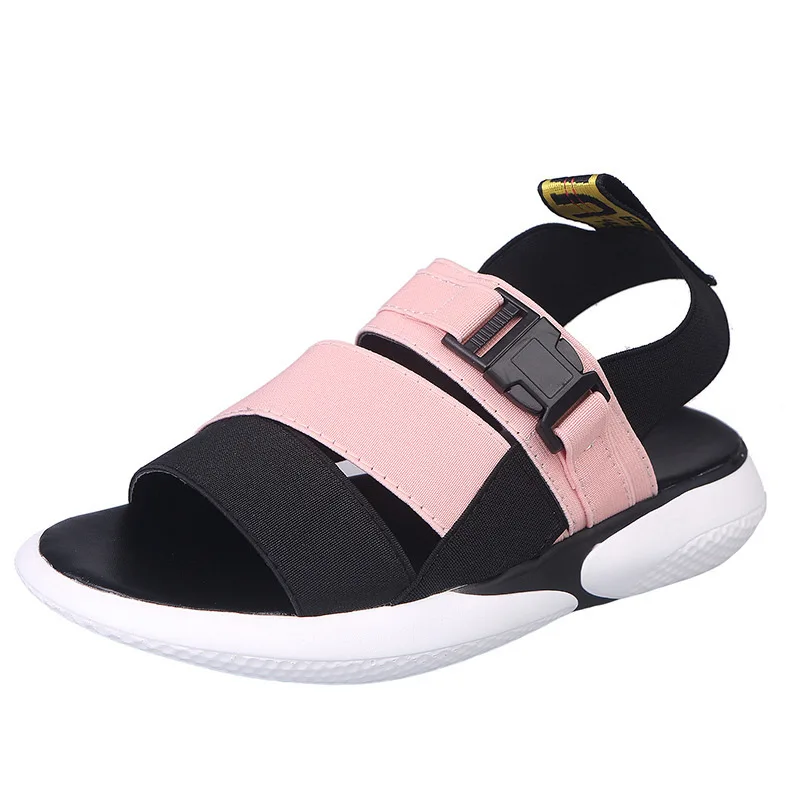 

Summer 2019 Women Sandals Breathable Ladies Rome Shoes Female Peep Toe Ladies Solid Slip-on Comfortable Flats Shoes