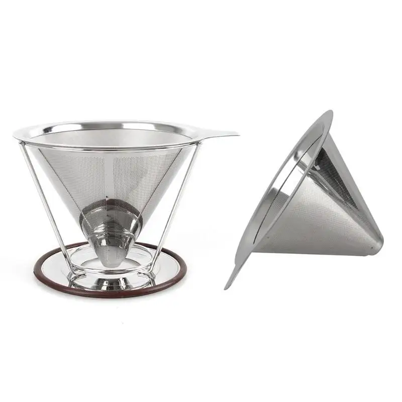 

Stainless Steel Hand Coffee Filters Pour Over Coffee Dripper Mesh Coffee Tea Filter Cup Basket Strainer kitchen coffe tools