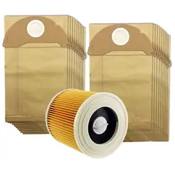 Для Karcher Wet & Dry WD2 фильтр для пылесоса и 20 пылесборники