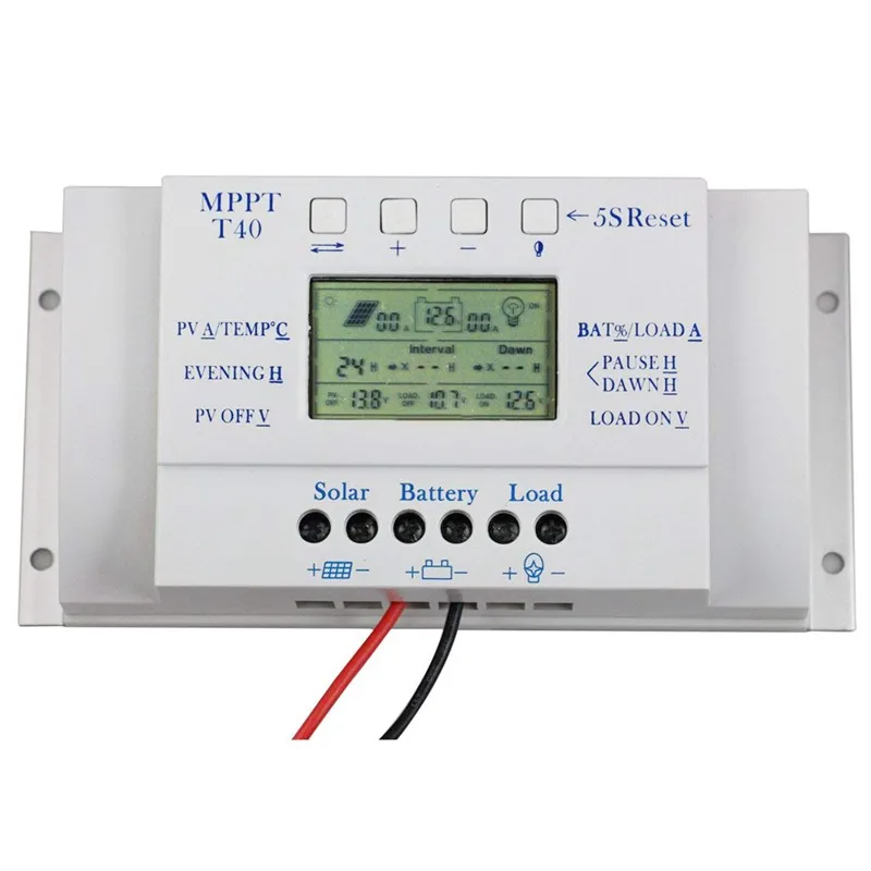 

Solar Panel Regulator Charge Controller Lcd 3 Timer 40a 12v / 24v