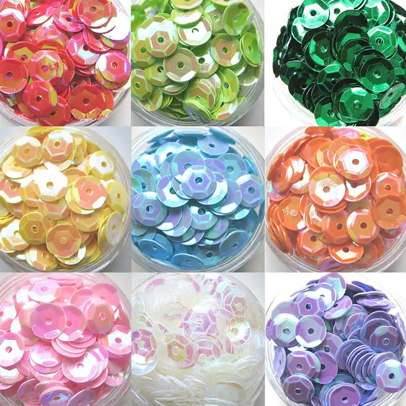 Sequins Beads Flat Round Colored DIY Handmade Decor Diam 6mm Beads