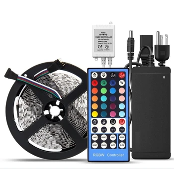 

[Seven Neon]DC12V Waterproof LED Strip 5050 60LED/m 5M RGBCW RGBWW+12V 5A power adaptor+24/44KEY WIFI/2.4G RF LED Controller