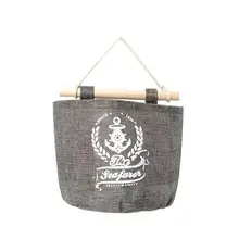 Bolsa de almacenamiento para colgar en la pared de algodón de diseño vintage organizador de artículos diversos para maquillaje y decoración del hogar (trigo)