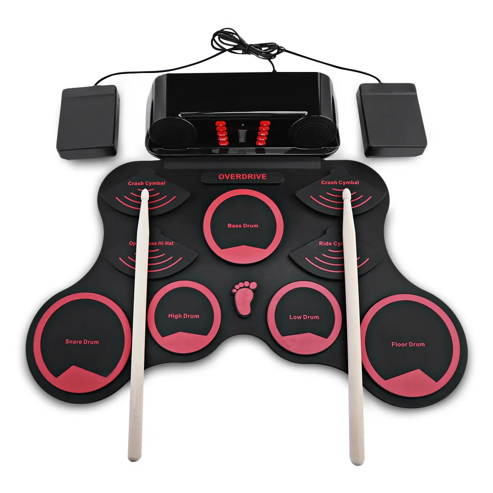 

10 Pads Electronic Roll Up Drum Kit With Recording Function 9 Demo Songs