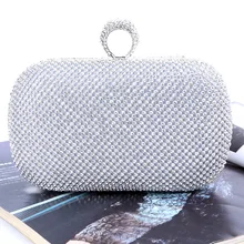 Luxury Evening Clutch Diamond Originality Ring Handbag Evening bag Rhinestone Wedding Party Banquet bags With Chain Shoulder Bag xiyuan brand luxury full diamond clutch pineapple ladies rhinestone evening bag chain clutch purse banquet handbag messenger bag