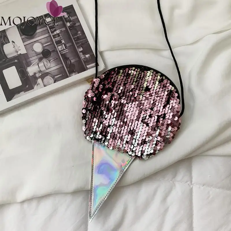 

Female Small Casual Crossbody Messenger Bags Mini Cute Ice Cream Women Glitter Sequins Coin Purse Girls Party Bling Shoulder Bag
