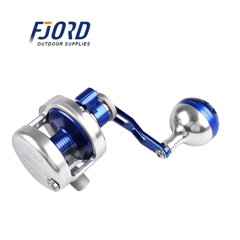 

FJOR 6.1:1 9+2BB Iron Plate Wheel Full Metal Heavy Trolling Drum Type Slow Rocking Iron Plate Release Sea Fishing Reels
