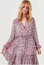 Женская одежда 2019 Весна Ретро Стиль рубашки с цветочным принтом выдалбливают Рубашка с длинными рукавами Топы район блузки в богемном