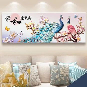

Diy Full Diamond Square/round Diamond Painting Flowers Butterfly Peacocks Embroidery Cross Stitch Mosaic Living Room Decor