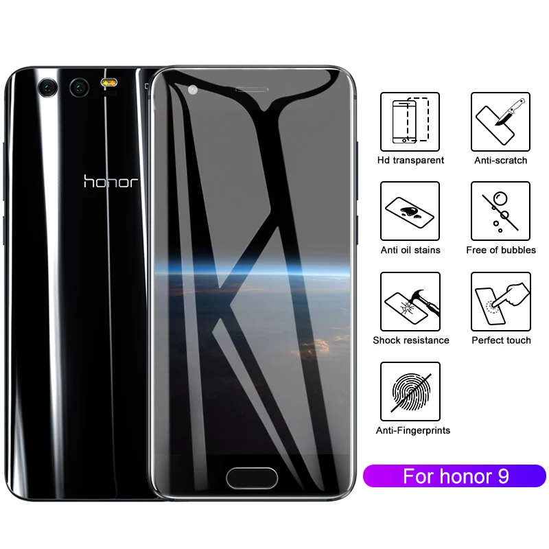 Защитное стекло для Huawei Honor 9 10 Nova 2 3 3i 3E 4 Y6 Y9 V9 V10 закаленное защитное экрана 0 26 мм 5D