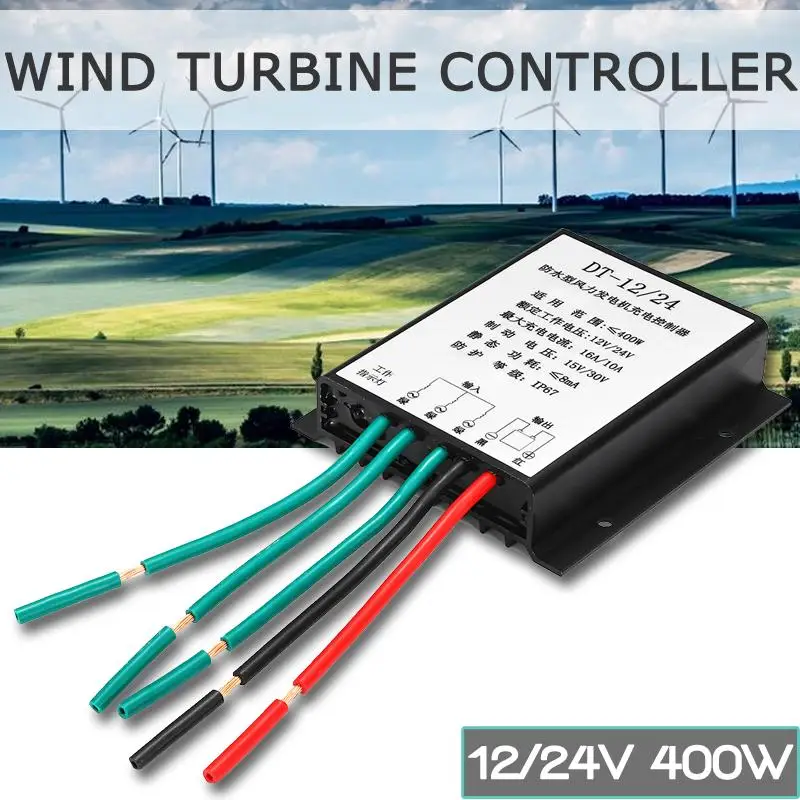 

IP67 Waterproof Wind Power Generator Battery Charge Controller Wind Generator Controller For below 400W 12/24V Wind Generator