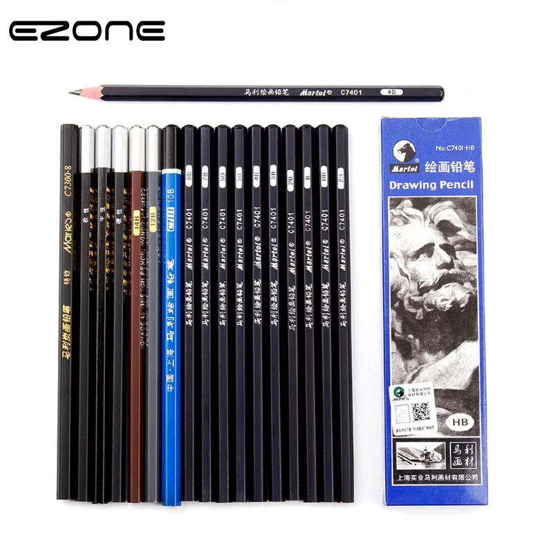 

EZONE B/2B/38/4B/5B/6B/7B/8B/10B/12B/14B Pencil Different Size Sketch Pencil For Art Painting Graffiti Students Stationery