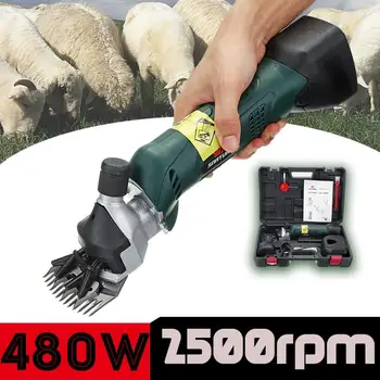 

480W Rechargeable Electric Sheep Shearing Supplies Clipper Sheep Goats Alpaca Shears Wool Scissor Groomer Shaver with Box
