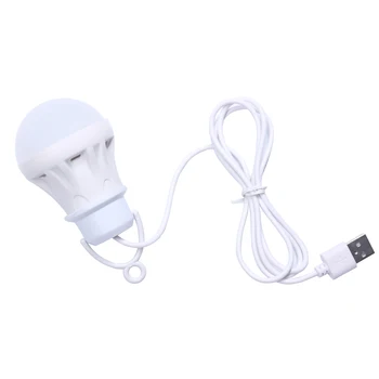 

Portable light bulb E27 3V 3W Usb bulb line 5730 mountaineering camping tent travel mobile power notebook tent night fishing lig