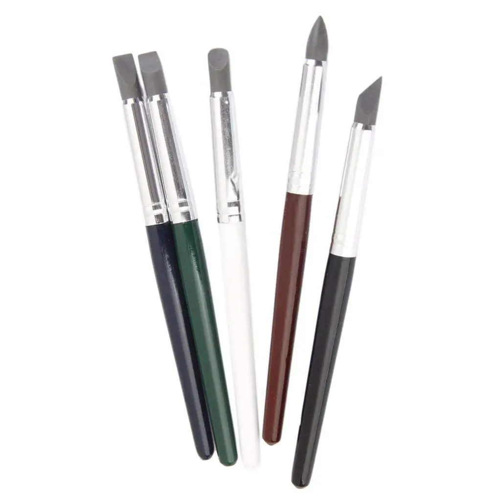 

New-Lot of 5pcs Sculpture Pen Clay Polymer Clay Flexible Modeling Tools for Wipe Traces Colorful