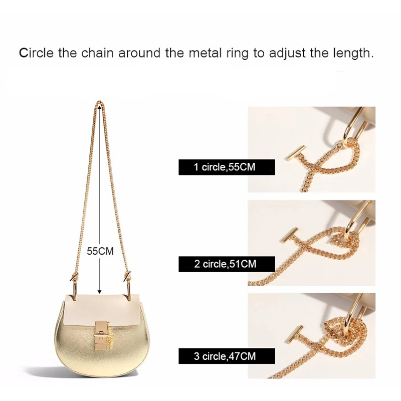 LUYO Saddle Famous Brand Luxury Handbags Women Bags Designer Genuine Leather Bag High Quality Shoulder Bag Small Chain Bag Sac