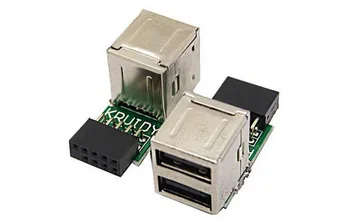

100pcs USB 2.0 9Pin Female 2 Port A Female Adapter Converter Motherboard PCB Board Card Extender Internal PC