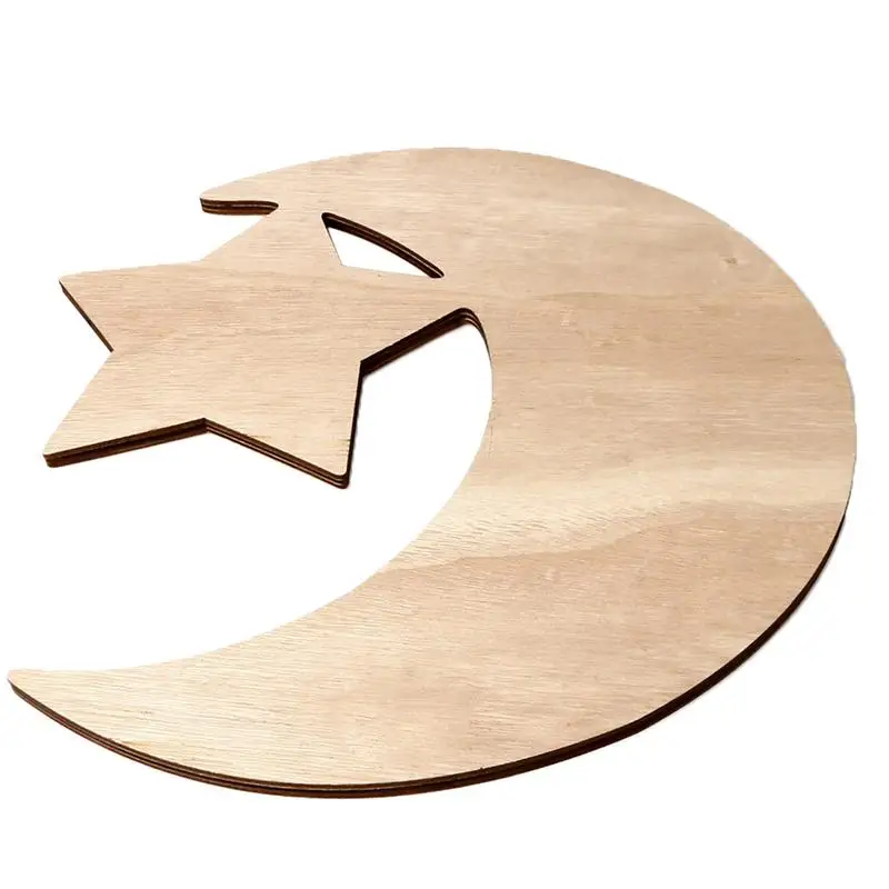 

Eid Decoration Wooden Dinner Plate Home Ramadan Food Serving Tray
