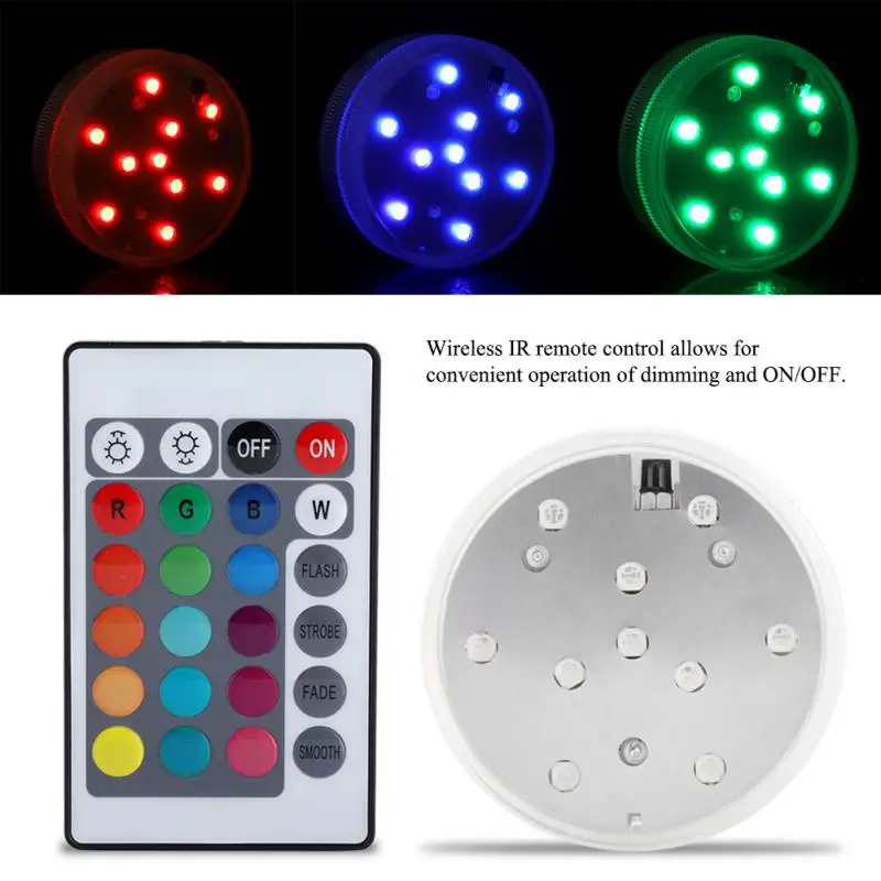 

LED Colorful Pool Light Waterproof Underwater Light Submersible Vase Base Light with Remote Control vijver verlichting piscina
