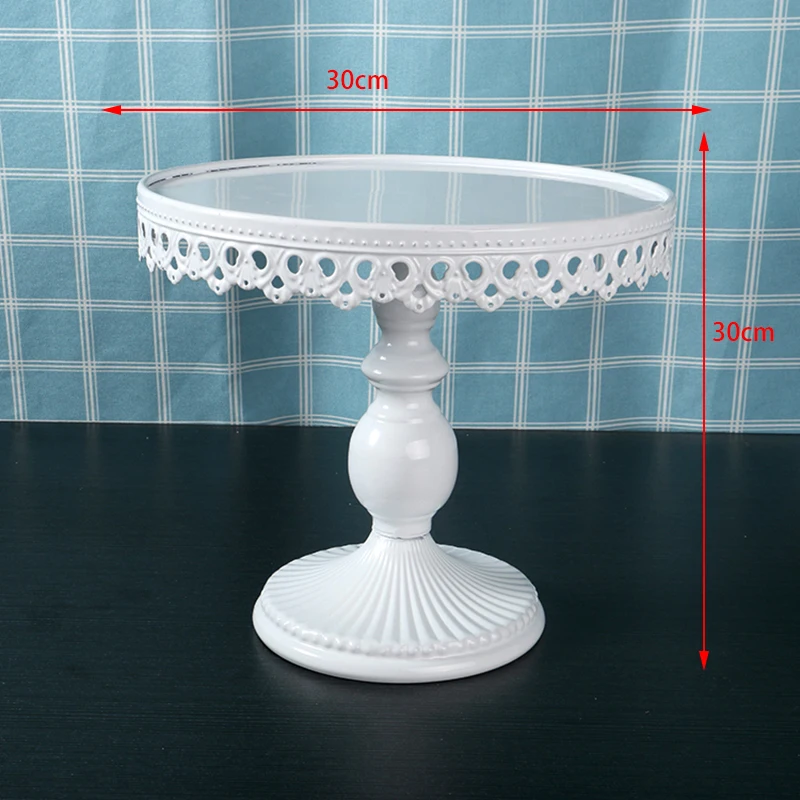 

Round Cake Stand Pedestal Moroccan Dessert Holder White Cake Stand Cupcake Fittings Wedding Party Dessert Display Decor Tray