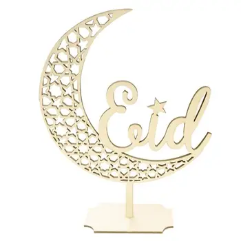 

Muslim Eid Wooden Moon Party Holiday DIY Decorations Ornaments Holiday Children's Gifts Bars Shopping Malls Festive Pendant