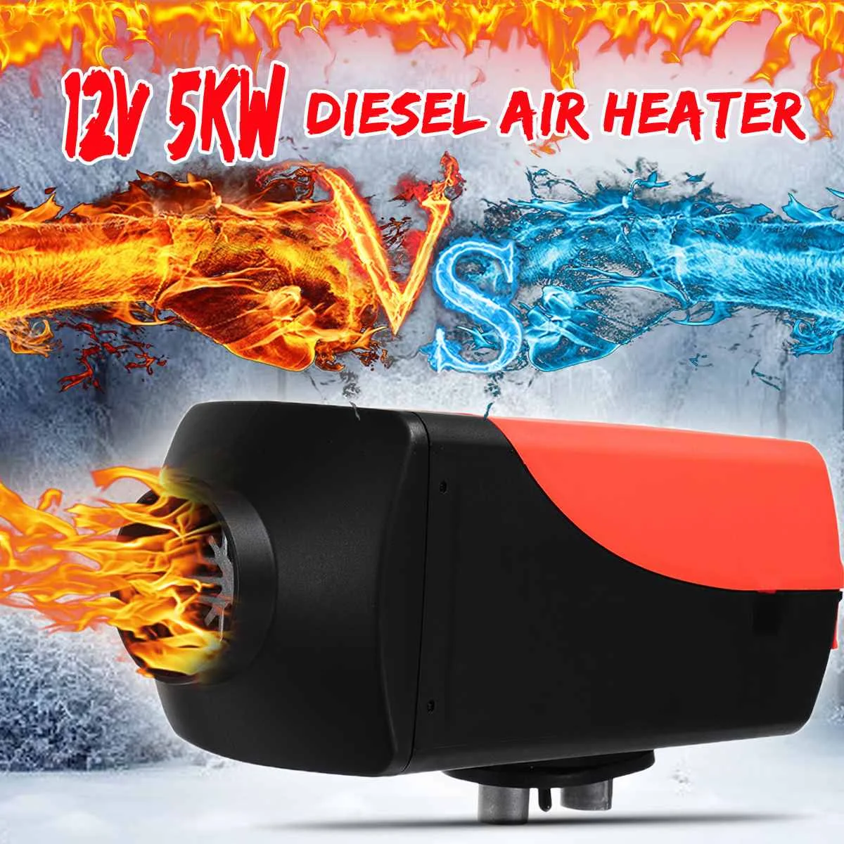 

5000W 12V Knob Switch LCD Digital Air Parking Heater Car Air Conditioning Car Heater 390x140x150mm Heating & Fans