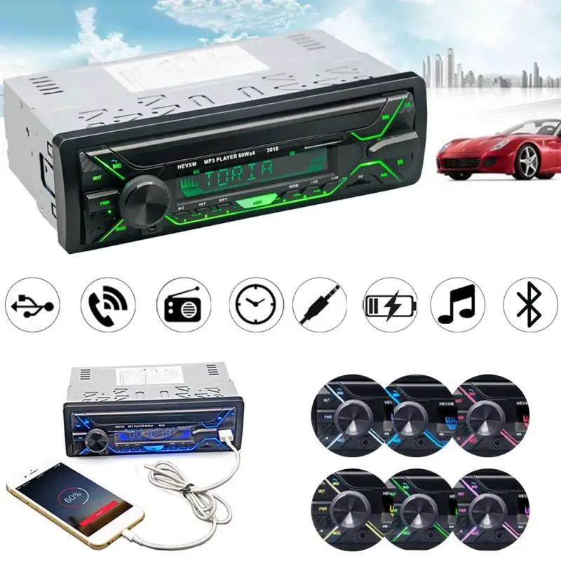 

Car Radio Stereo Player Bluetooth Phone AUX-IN MP3 FM/USB/1 Din/remote control 12V Car Audio Auto