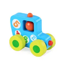 Деревянный Детский развивающий Красочный мини-автомобиль Детский сад игрушка подарок