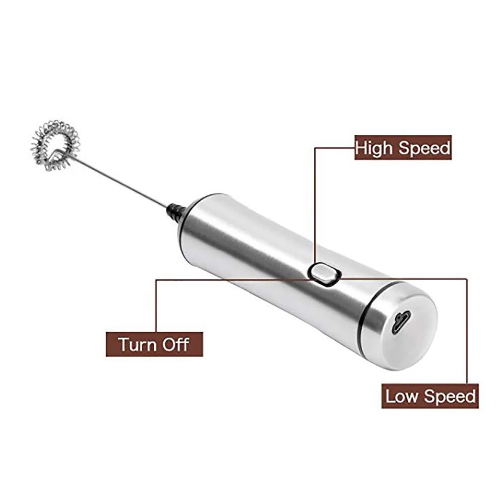 Молочный пенообразователь электрический портативный мощный пеновзбиватель для молока для латте/капучино кофе шоколад, Прочный из нержавеющей стали Яйцо