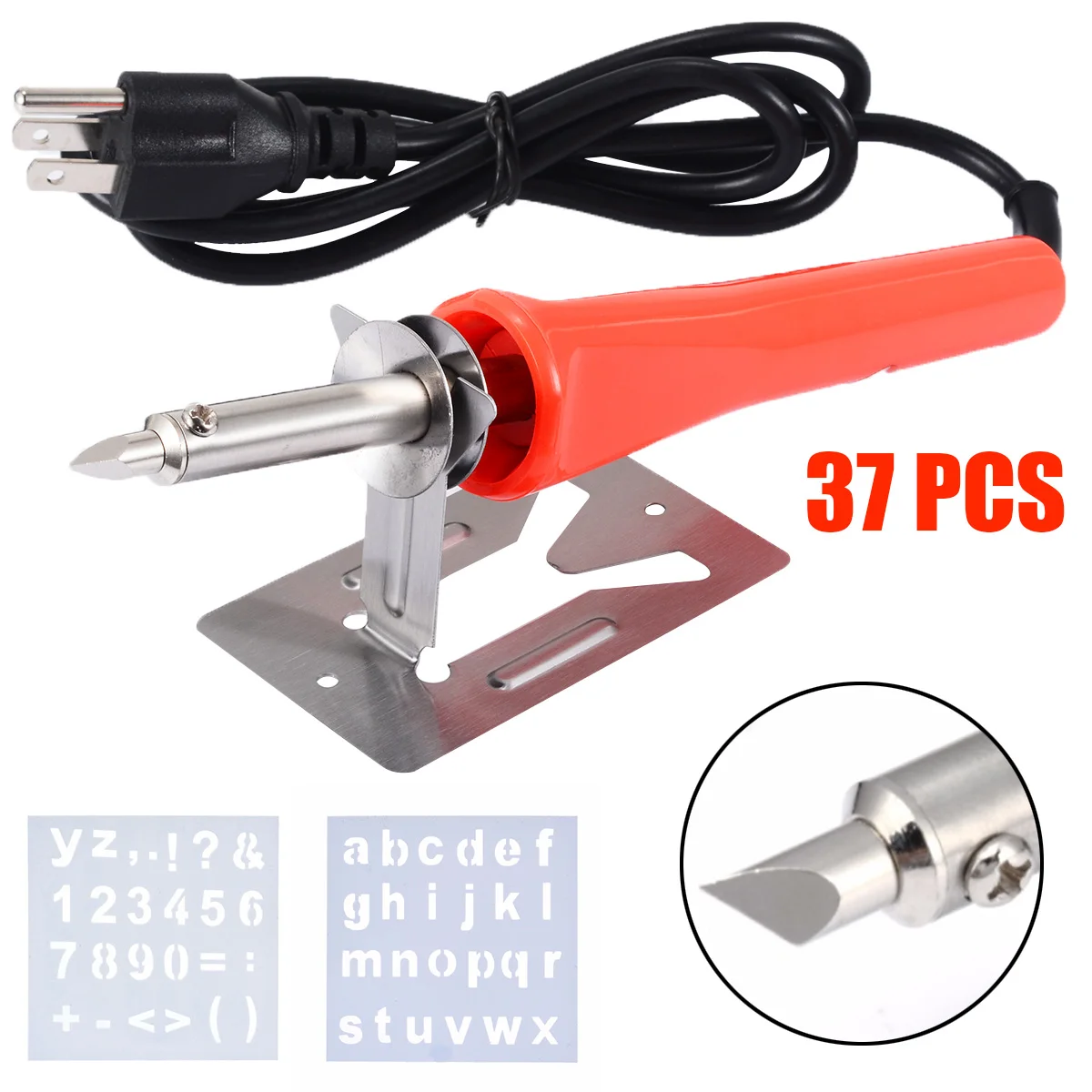 37pcs/set Soldering Iron Wood Burning Kit Carving Pyrography Tool