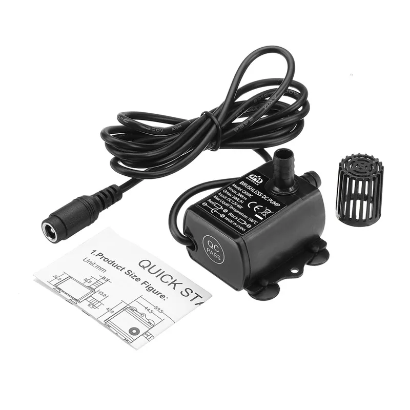 

Continuously DC 5V/12V 6W Water Pump USB Female Plug Ultra-quiet Mini Brushless DC Water Pumps PC ABS