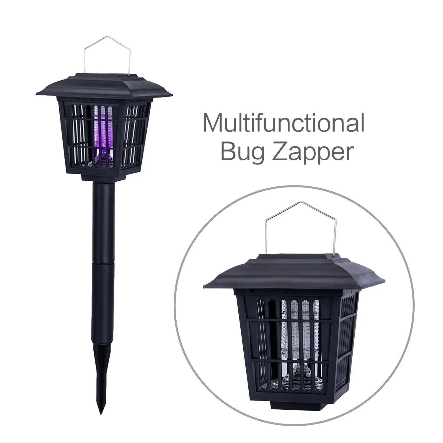 Intelligent Light Control Solar Anti Mosquito Lamp LED Garden Yard UV