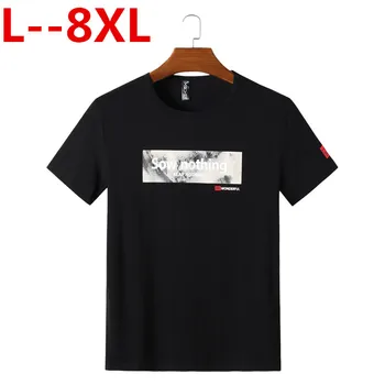 

Plus Size 8xl 6xl 5xl 2019 Short Sleeve T Shirt Men Fashion Brand Design 100% Cotton T-shirt Male Quality Print Tshirts O-neck