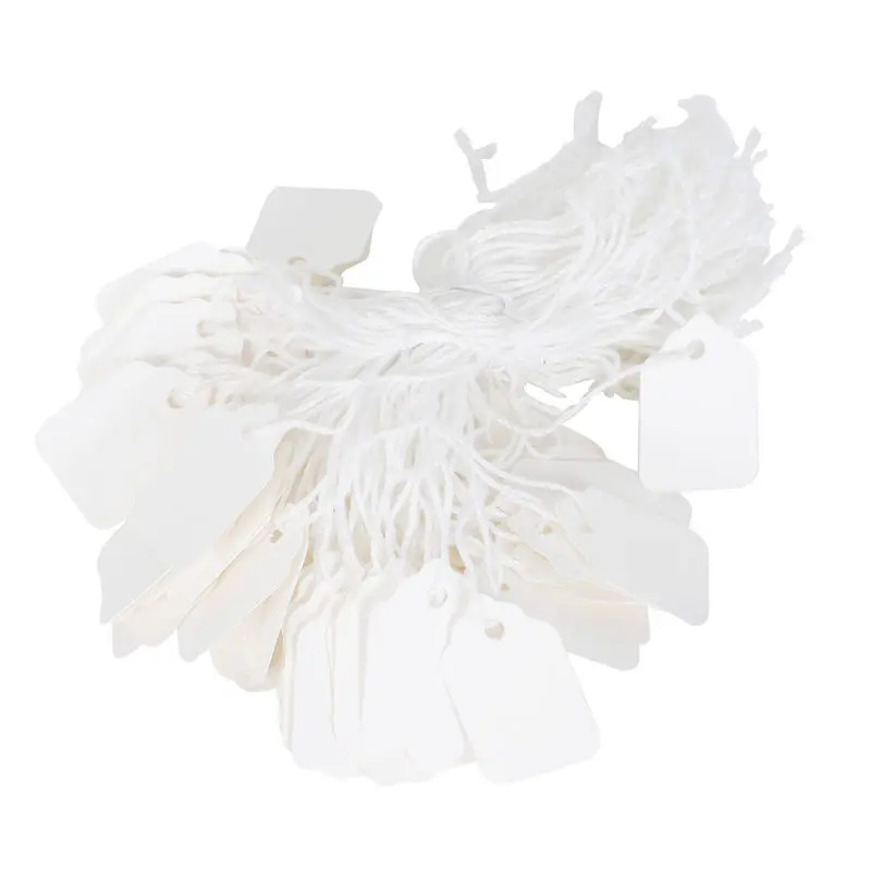 

ABGC 100pcs Blank Paper Hang Tags Wedding Party Favor Label Price Gift Card
