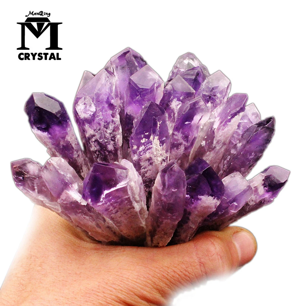 天然アメジスト水晶列紫色の石魔法の杖ポイント笏治癒ラフgemstonホームデコレーションオーナメントギフト Stones Aliexpress